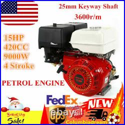 Petrol Engine Gas Motor 420CC 15HP 4Stroke OHV Single Cylinder 25mm Keyway Shaft