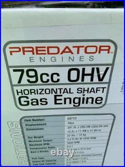 Predator 3 HP (79cc) OHV Horizontal Shaft Gas Engine New in box