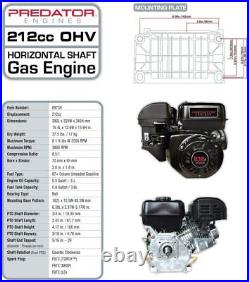 Predator 6.5 HP 212cc OHV Horizontal Shaft Gas Engine