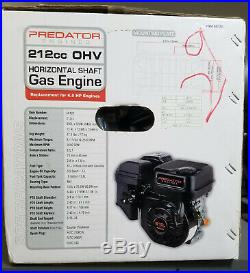 Predator Engines, 212cc OHV, Horizontal Shaft, Gas, 6.5HP Replacement NEW IN BOX