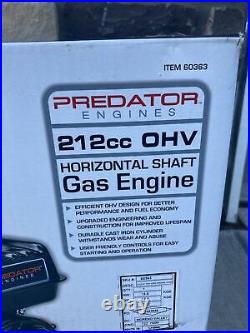 Predator Engines 60363 212cc OHV Horizontal Shaft Gas Engine New In Box Opened