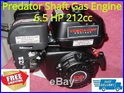 Predator Shaft Gas Engine 6.5 HP 212cc OHV Horizontal Recoil Start Fuel Shut Off
