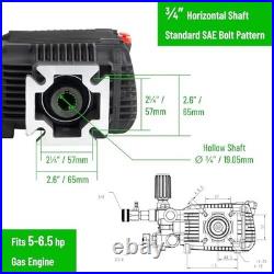 Pressure Washer Pump 3000 PSI 3.1 GPM Triplex Plunger 3/4 Inch Shaft Gas Engine