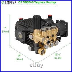 Pressure Washer Pump 3000 PSI 3.1 GPM Triplex Plunger 3/4 Inch Shaft Gas Engine