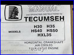 Tecumseh HS40 4hp Horizontal Shaft Engine 3/4 Crank Go Kart Mini Bike NOS