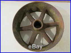 Vintage Antique Cast Iron 18 Flat Belt Pulley Line Shaft Gas Hit Miss Engine 8