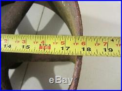 Vintage Antique Cast Iron 18 Flat Belt Pulley Line Shaft Gas Hit Miss Engine 8