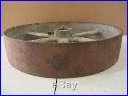 Vintage Antique Cast Iron 20 Flat Belt Pulley Line Shaft Gas Hit Miss Engine 4