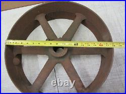 Vtg Antique Cast Iron Flat Belt Pulley Line Shaft Gas Hit Miss Engine Drive 18x6