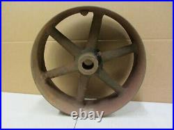 Vtg Antique Cast Iron Flat Belt Pulley Line Shaft Gas Hit Miss Engine Drive 18x6