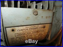 Vtg CLINTON 3.5 HP Gas Engine 404 0100 Horizontal Shaft L R H Labaw Pump Go Kart